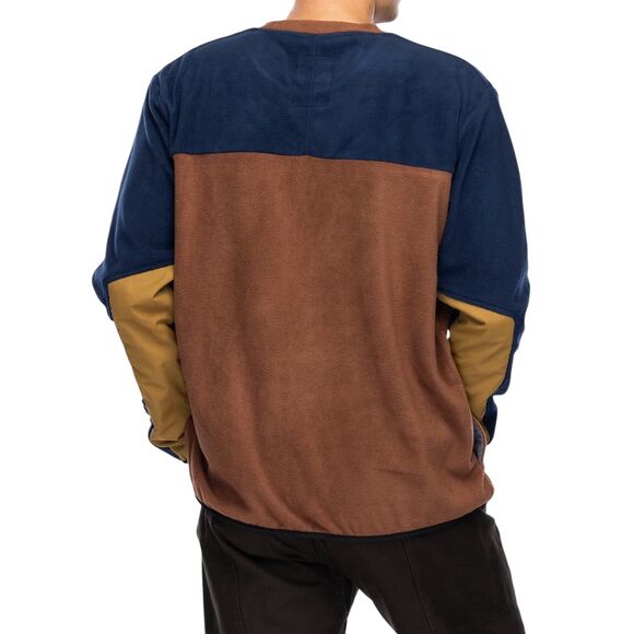 Kavu Men's Crew Who Fleece Pullover Crew Color Block Fort to Sea Medium - Picture 2 of 15